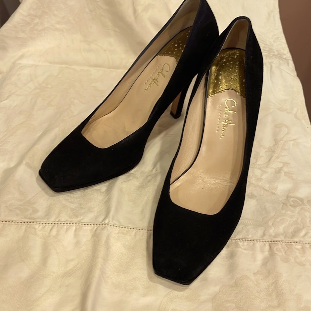 Suede black heels Cole Haan